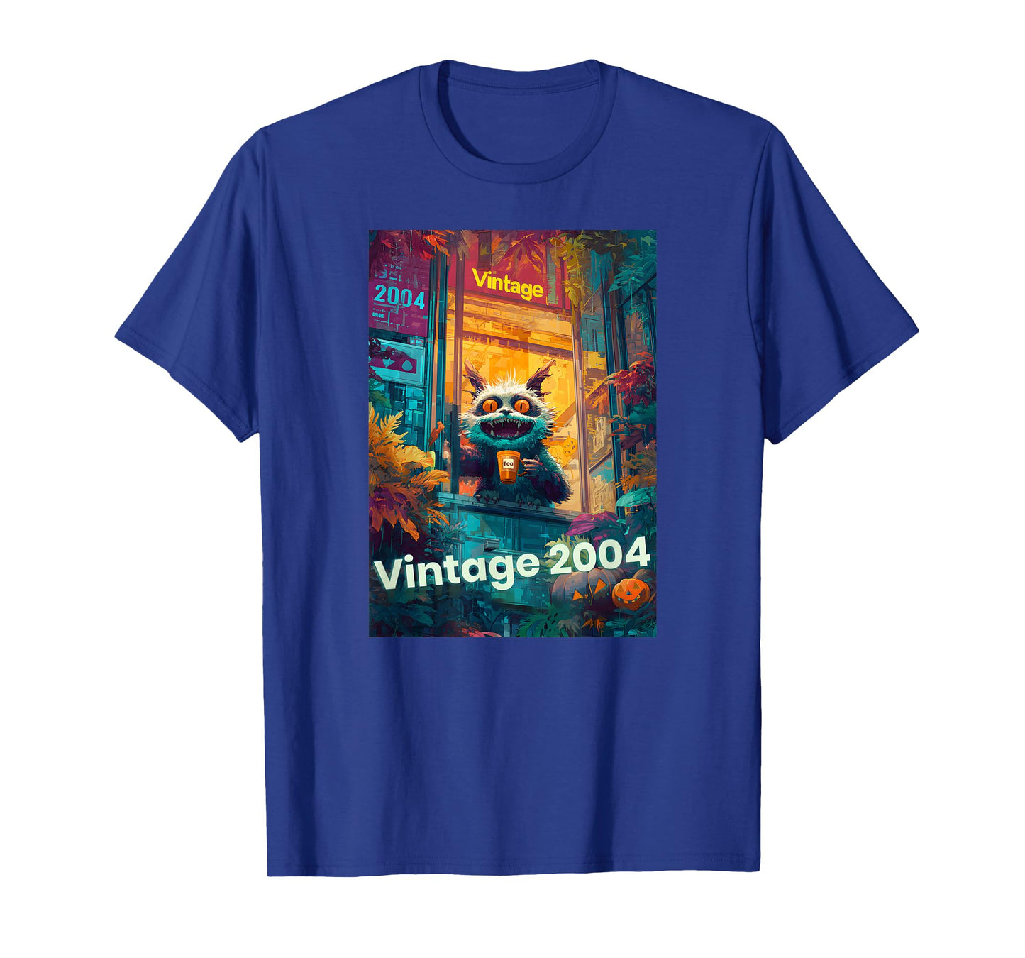 Vintage 2004 Cat Monster 21 Year Old 21st Birthday Halloween T-Shirt