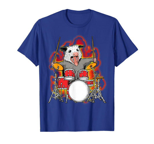 Possum Shirt Drumming Opossum Playing the Drums Drummer T-Shirt