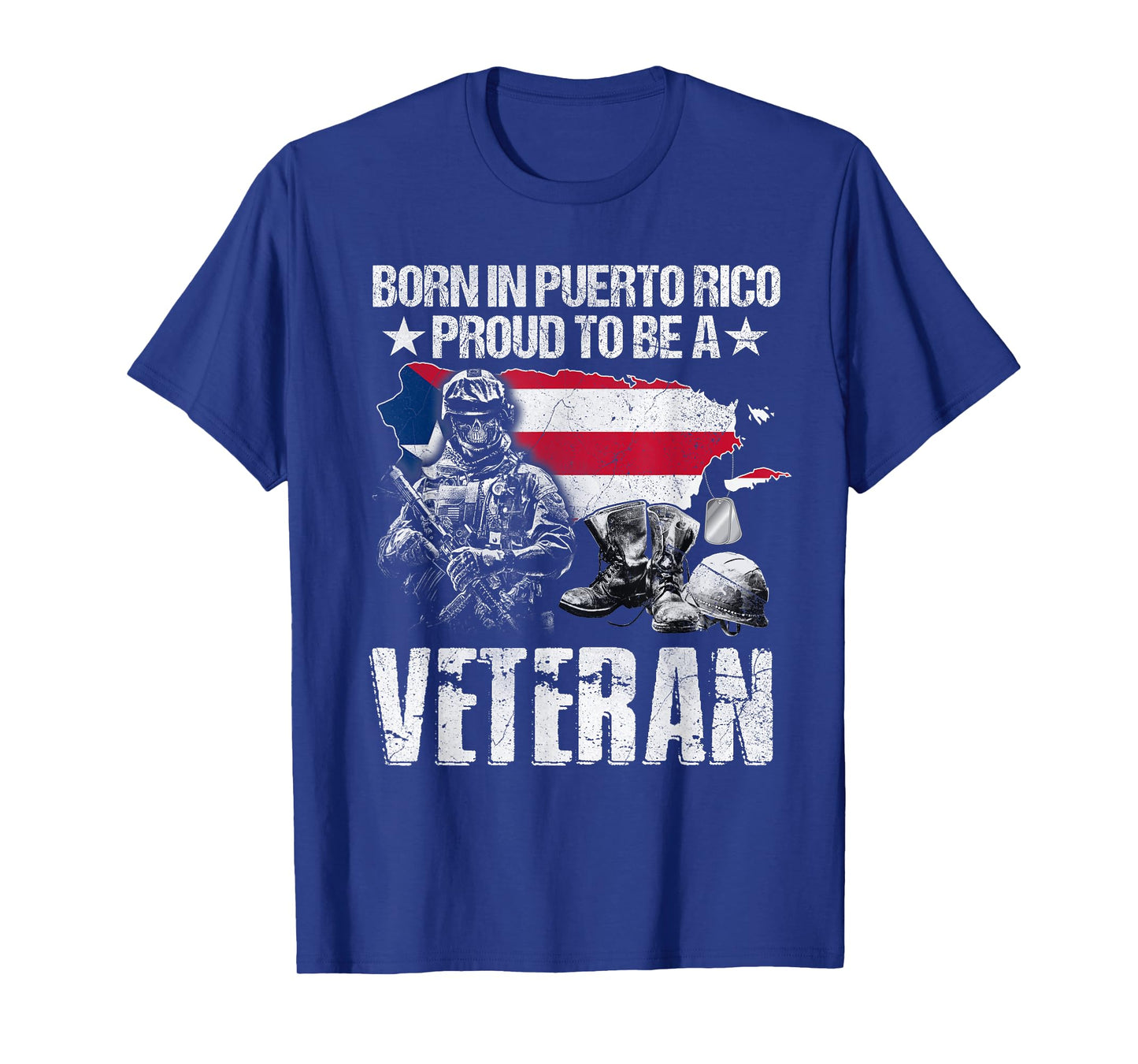 Born In Puerto Rico Proud To Be A Veteran Tshirt T-Shirt