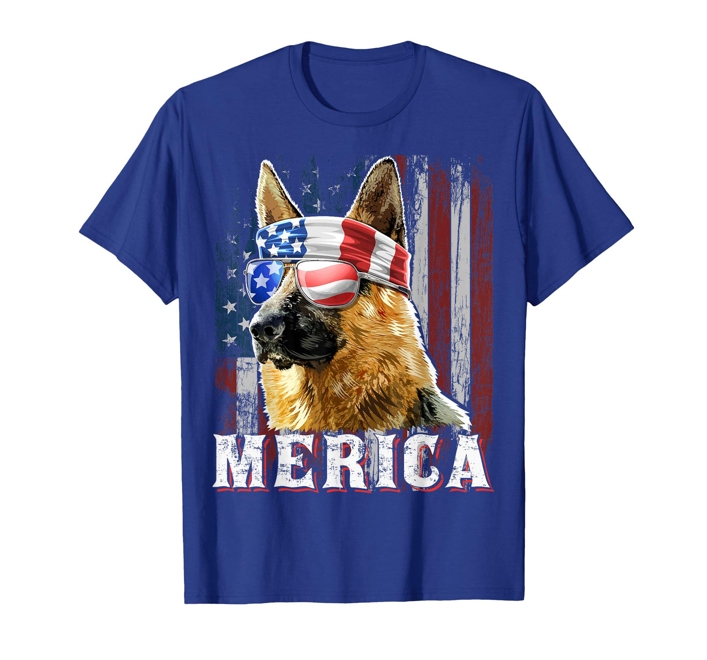 Merica German Shepherd Dog 4th of July American Flag Shirt T-Shirt