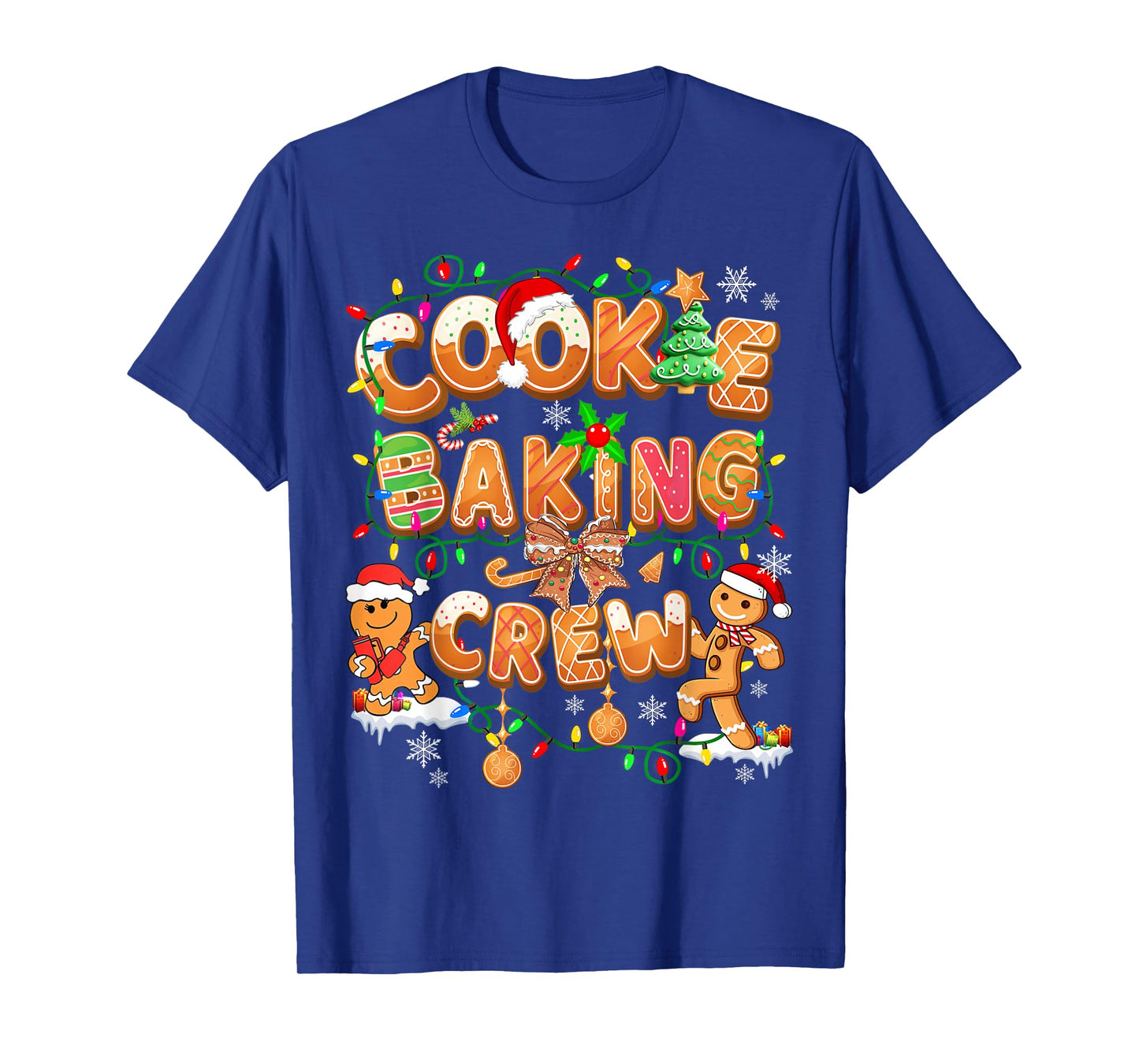 Cookie Baking Crew Gingerbread Cooking Lover Xmas Lights T-Shirt
