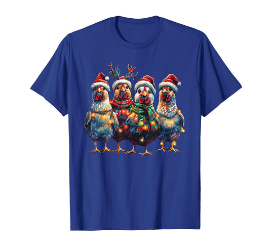 Chicken Christmas Lights Xmas T-Shirt