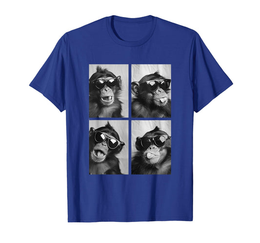 Cute Monkeys with Sunglasses Cool Chimpanzees Photo Booth T-Shirt