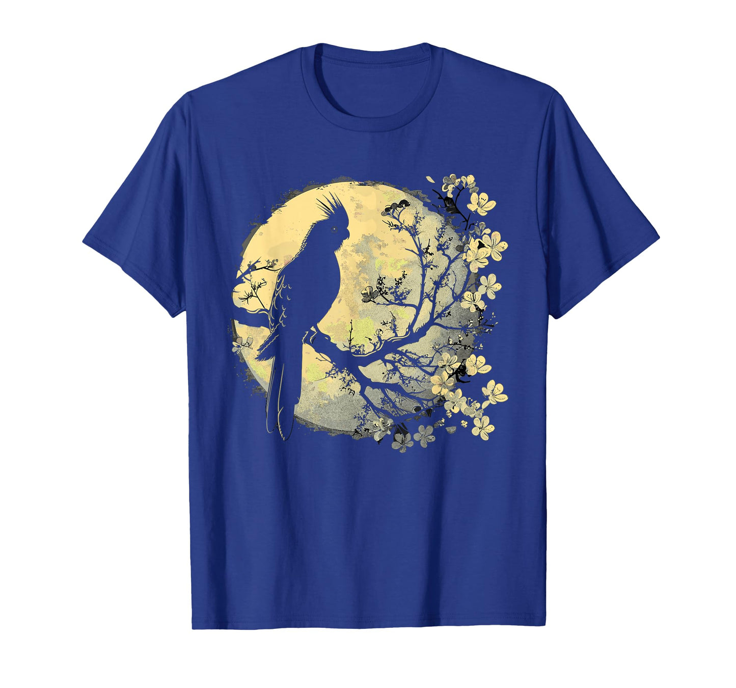 Cockatiel Parrot Lliebhaber Bird Moon and Flowers T-Shirt