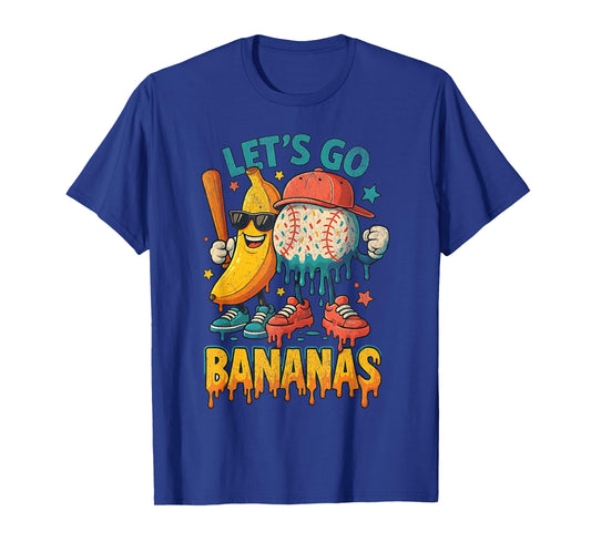 Baseball Banana Funny Sports Drip Art for Kids T-Shirt