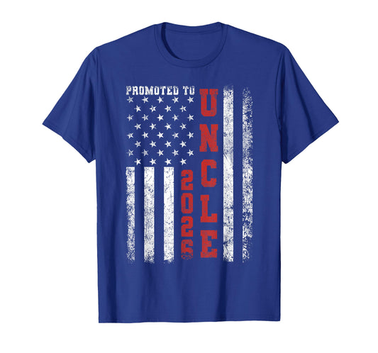 Promoted to Uncle 2026 American Flag T-Shirt