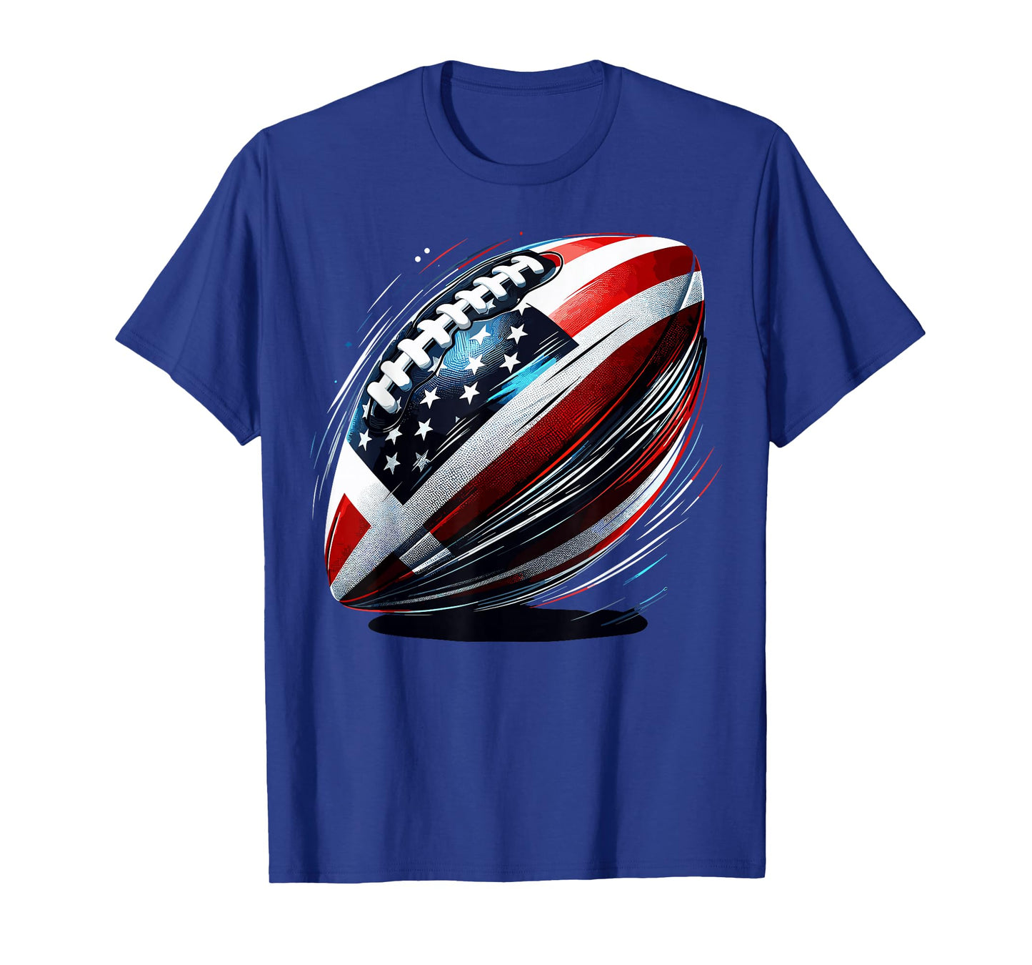Football USA American Flag Colorful 4th of July Patriotic T-Shirt