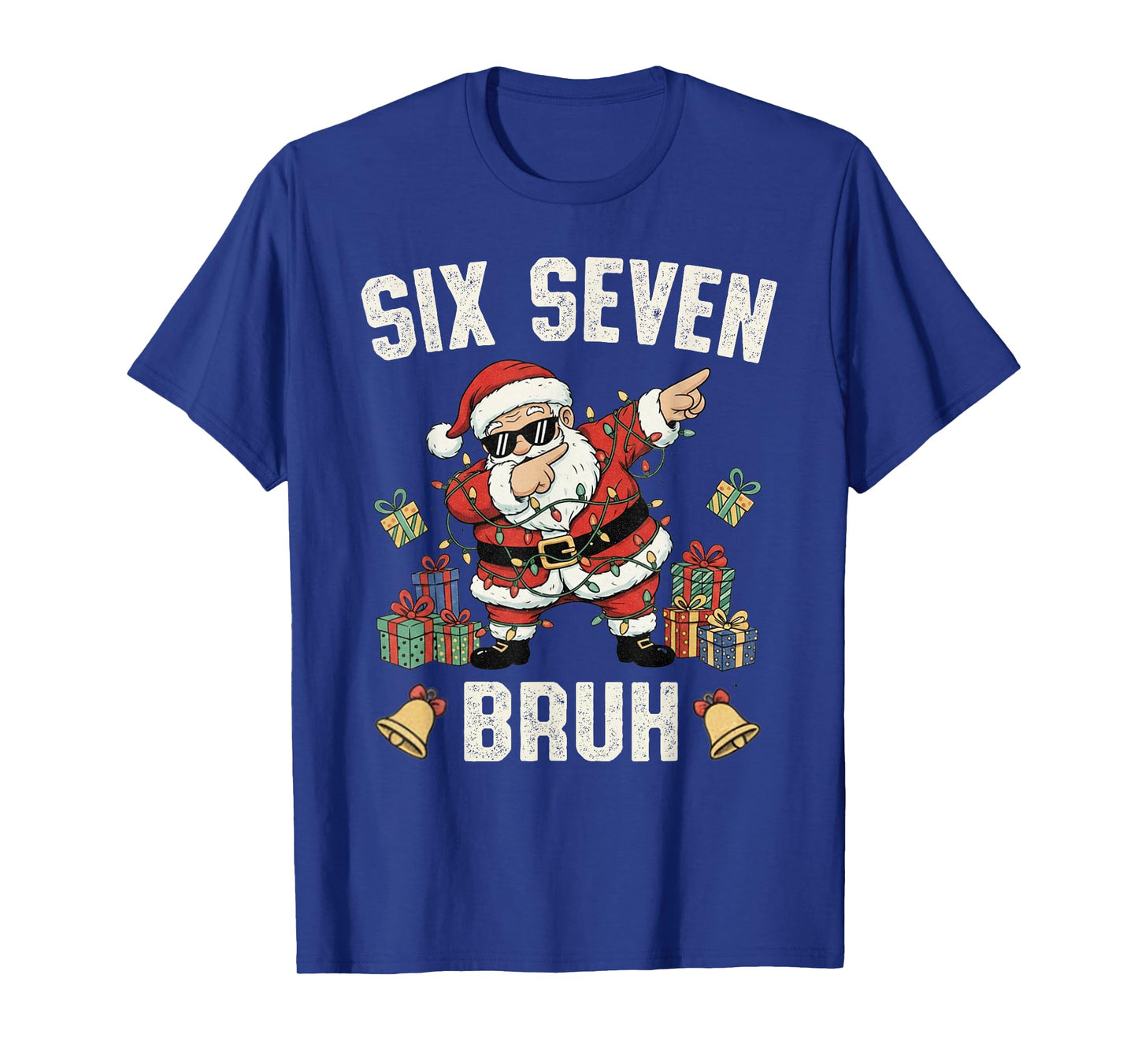 67 Six Seven Funny Christmas 6 7 Meme Santa Dabbing T-Shirt