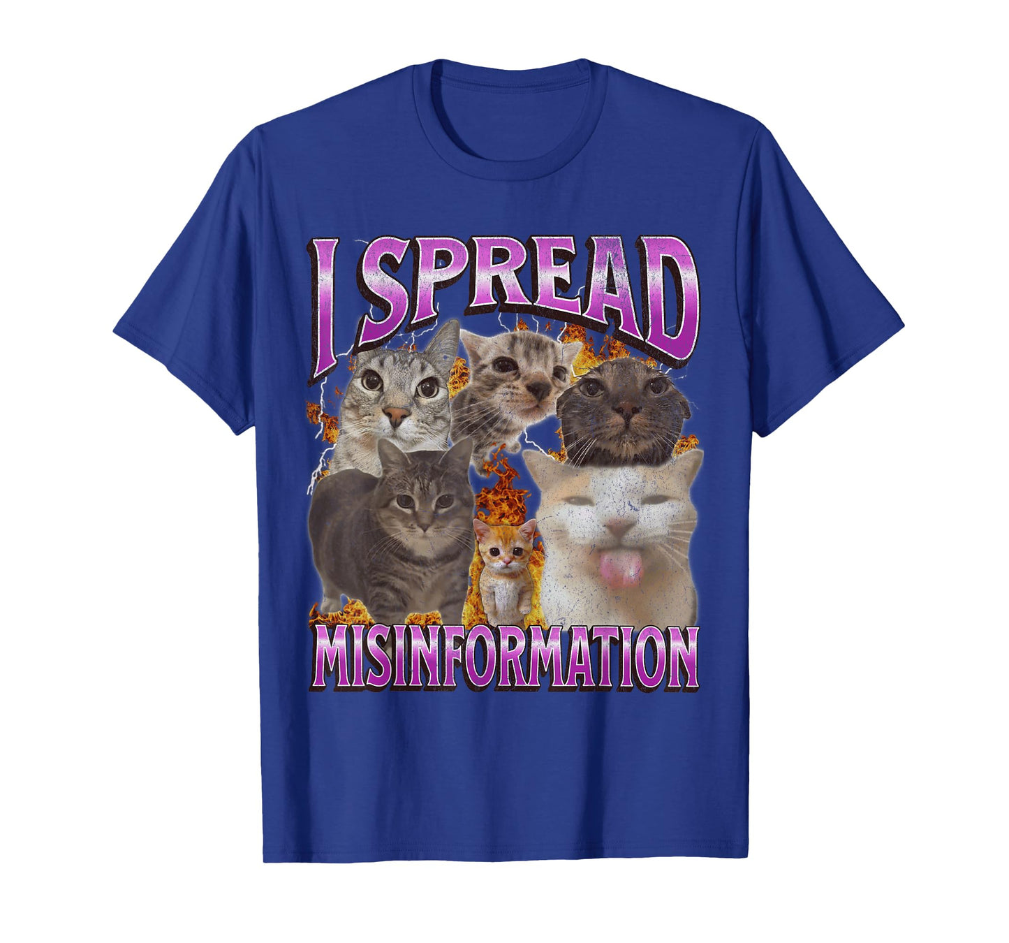 I Spread Misinformation Funny Cat Meme Bootleg Graphic Men Women T-Shirt