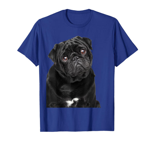 Cute Black Puggy Black Pug Black Dog Puppy Cute Face T-Shirt for Men Women