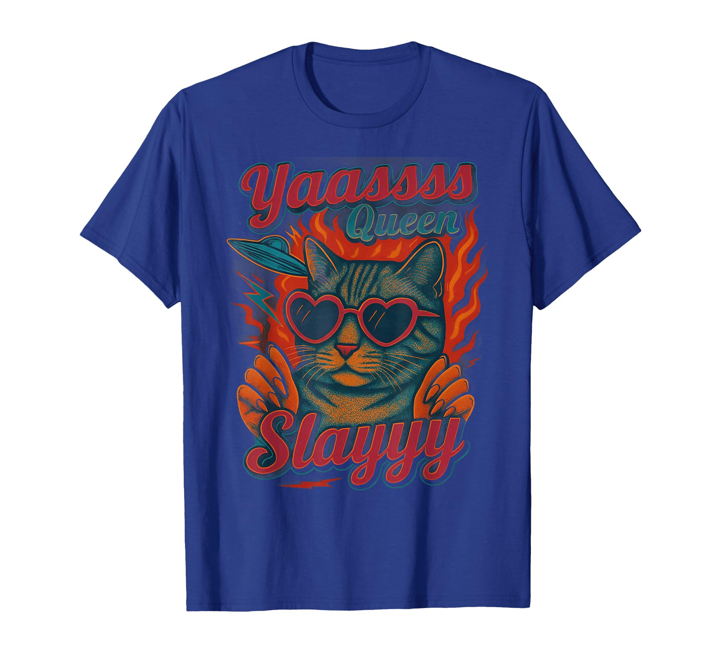 Funny Cat Lovers Yas Queen Slay Humor Aesthetic Men Women T-Shirt