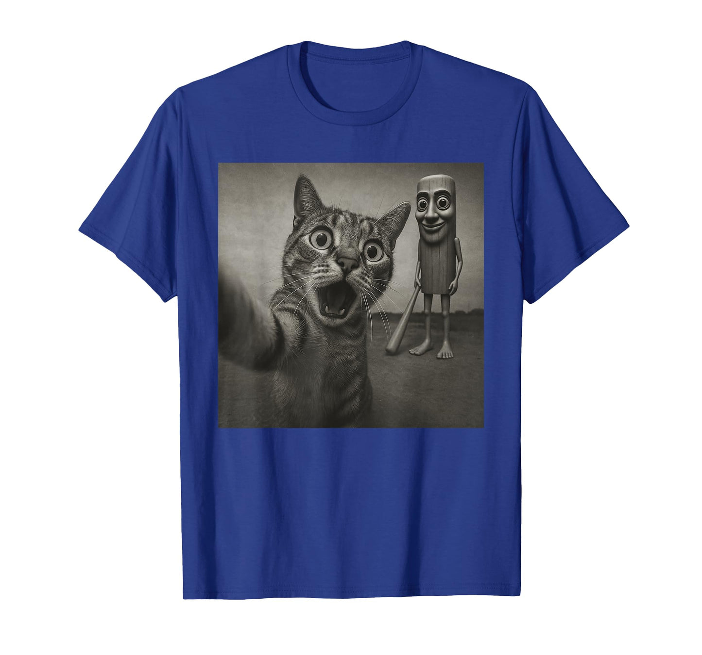 Cat Selfie Tung Tung Tung Sahur Italian Brainrot Funny Meme T-Shirt