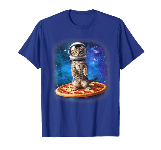 Astronaut Cat With Pizza Space Kitten Funny Cat Meme Pet T-Shirt