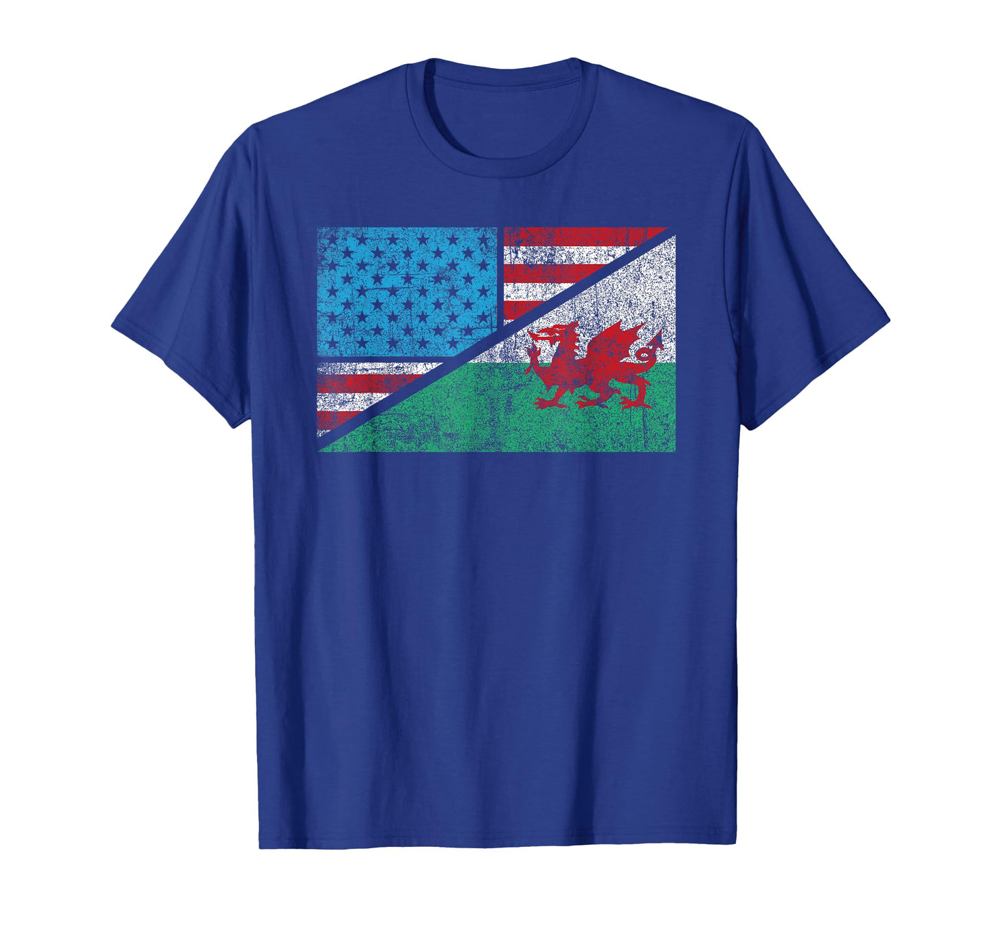 Welsh American distressed flag Wales US history heraldry T-Shirt