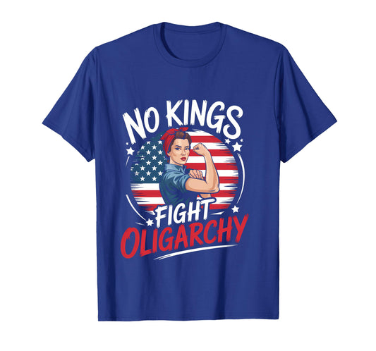 No Kings T Shirt Fight Oligarchy No Kings In America Women Long Sleeve T-Shirt