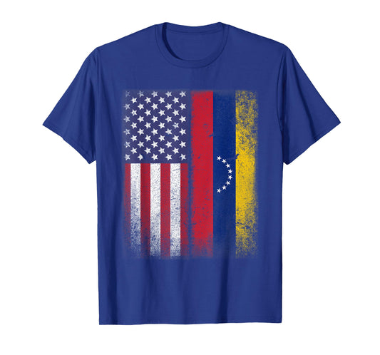 Venezuelan Roots American Grown Venezuela Usa Flag America T-Shirt