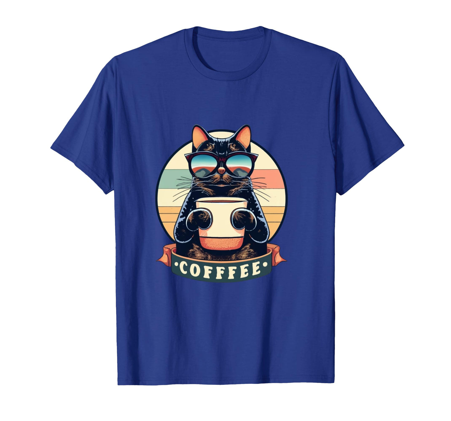 Cute Coffee Cat | Funny Vintage Cat | Black Cat | Retro Cat Long Sleeve T-Shirt