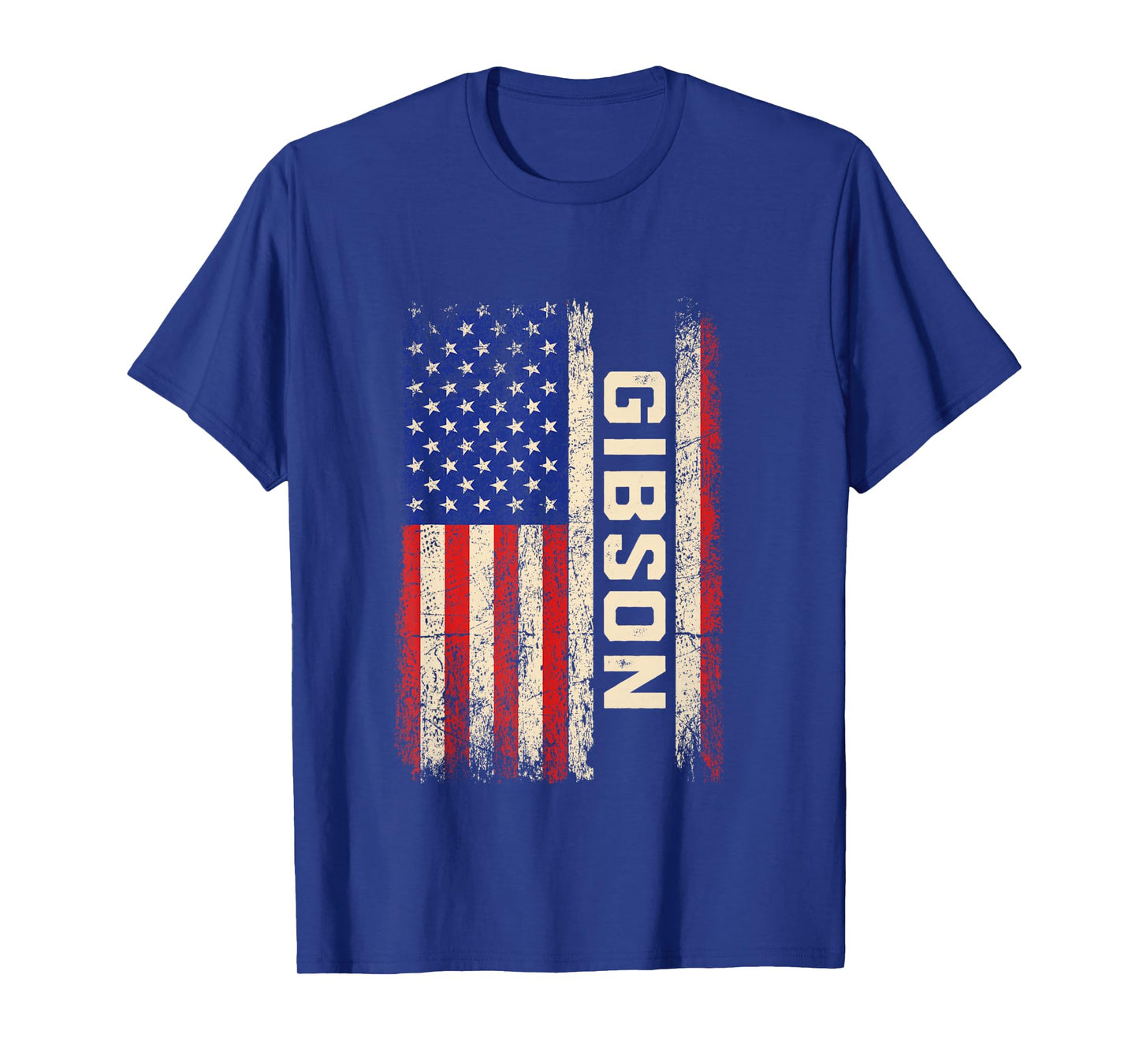 Gibson Last Name Shirt Gibson Name American Flag Long Sleeve T-Shirt