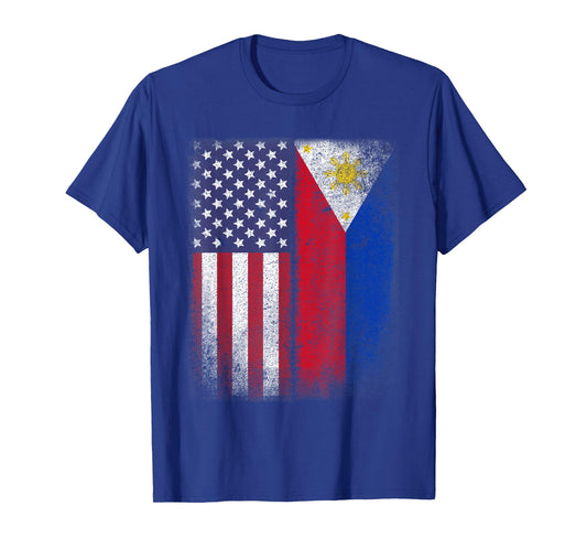 Filipino Roots American Grown Philippines USA Flag America T-Shirt