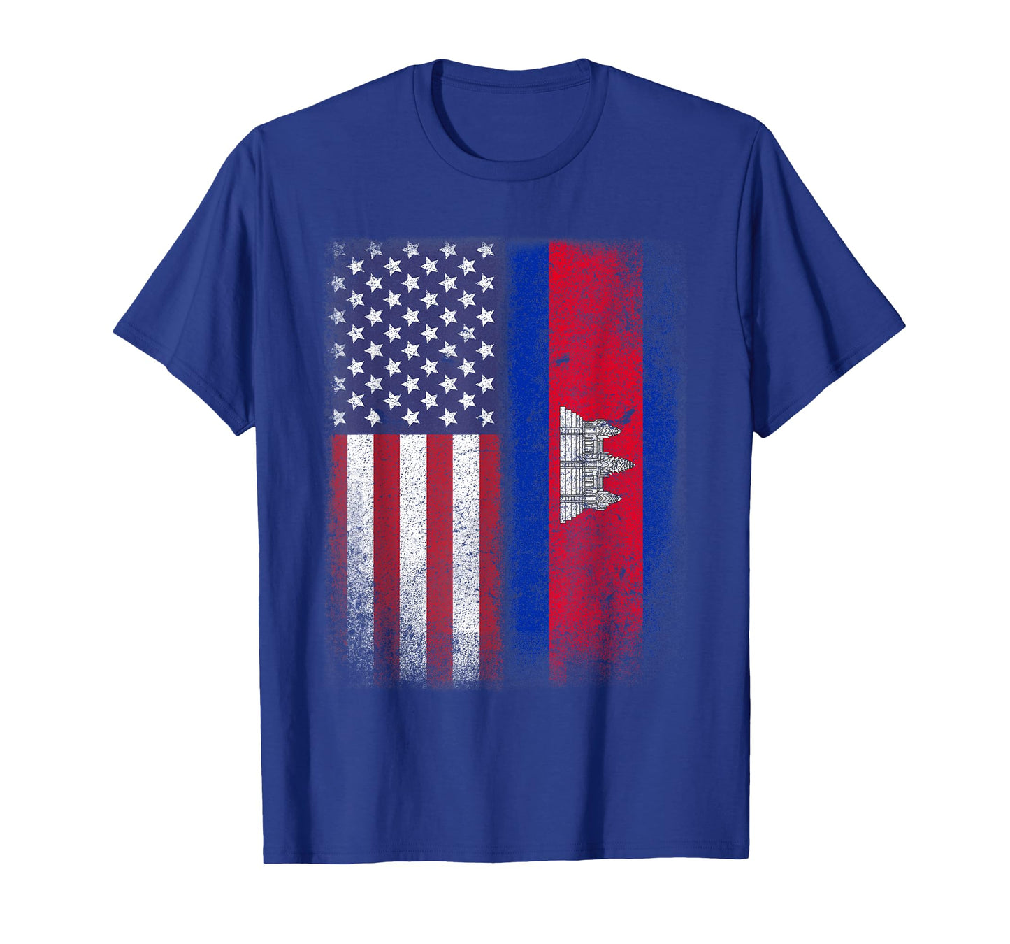 Cambodian American Flag T-Shirt Cambodia USA America T-Shirt