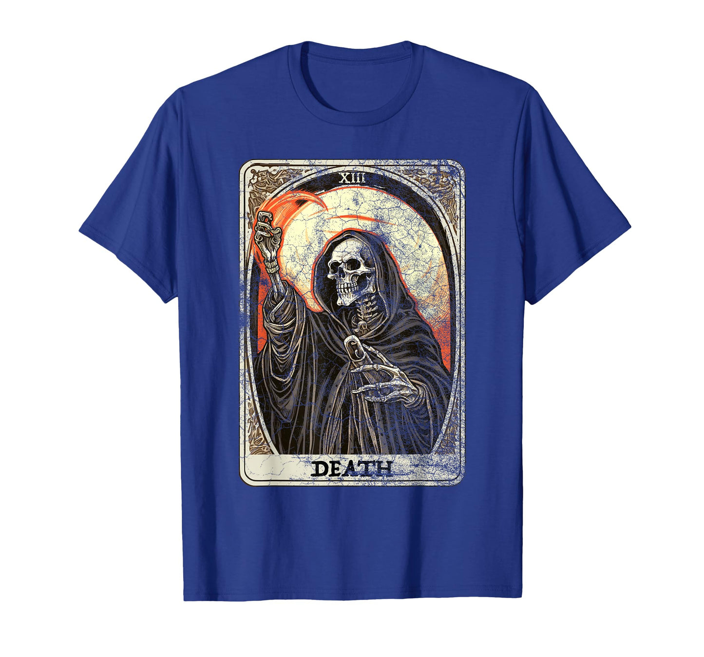 Vintage Death Tarot Card Grim Reaper Occult Satanic Horror T-Shirt