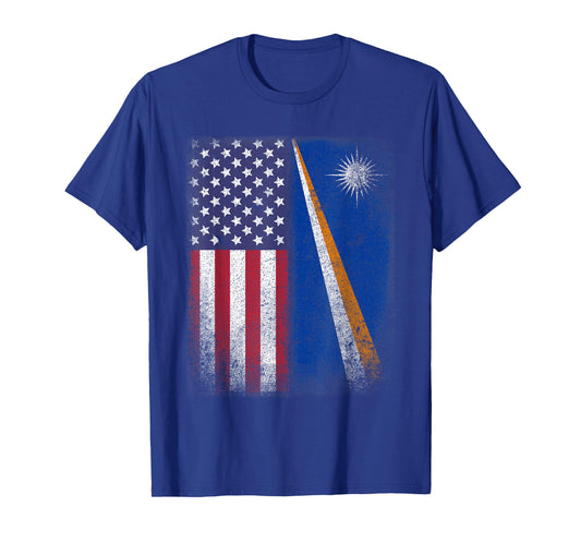 Marshall Islands Usa T-shirt Marshallese American Flag