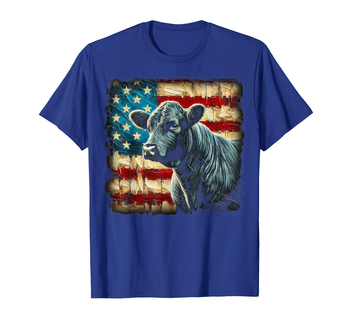 Angus Rancher USA American Flag Cow T-Shirt