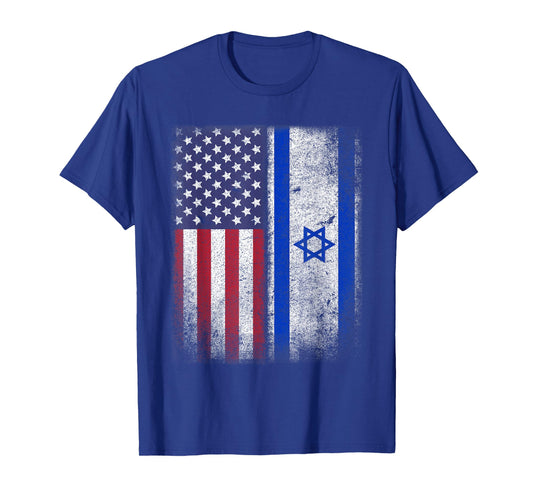 Israeli American Flag Israel Usa Roots America Gift T-Shirt