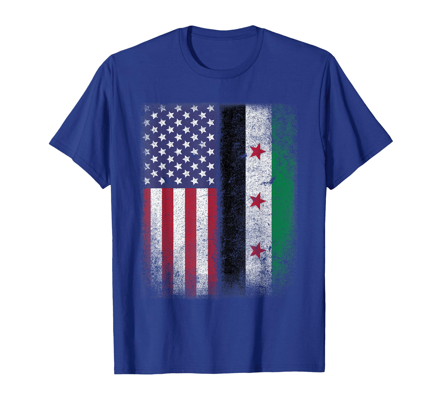 Syrian American Flag T-shirt Syria Usa Pride Women Kids Men T-Shirt