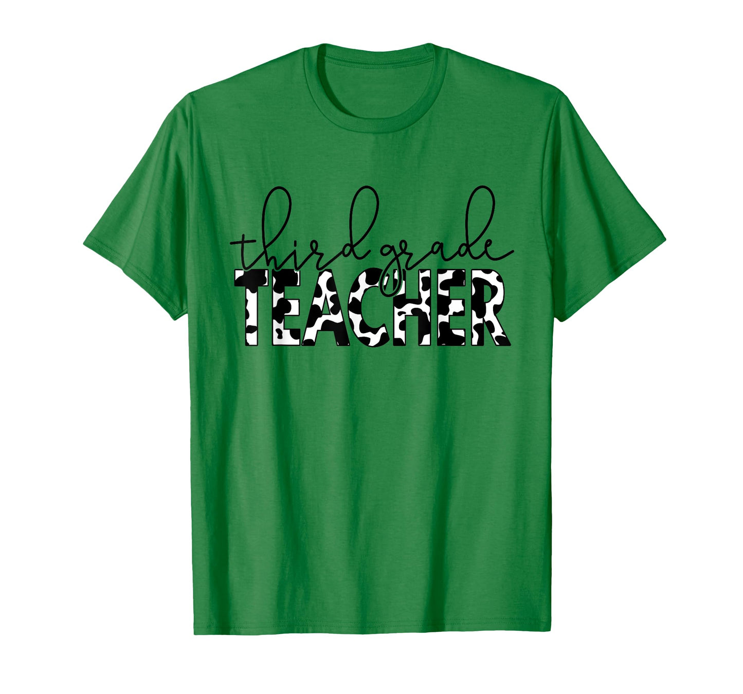 Cow Print 3rd Grade Elementary School Third Grade Teachers T-Shirt