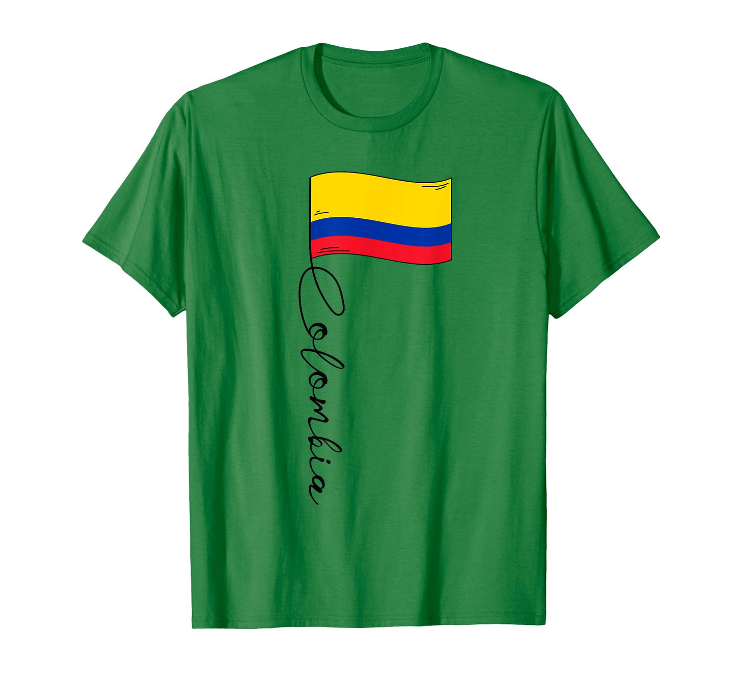 Colombia Signature Flag Pole - Patriotic Colombian Flag T-Shirt for Women Kids Men