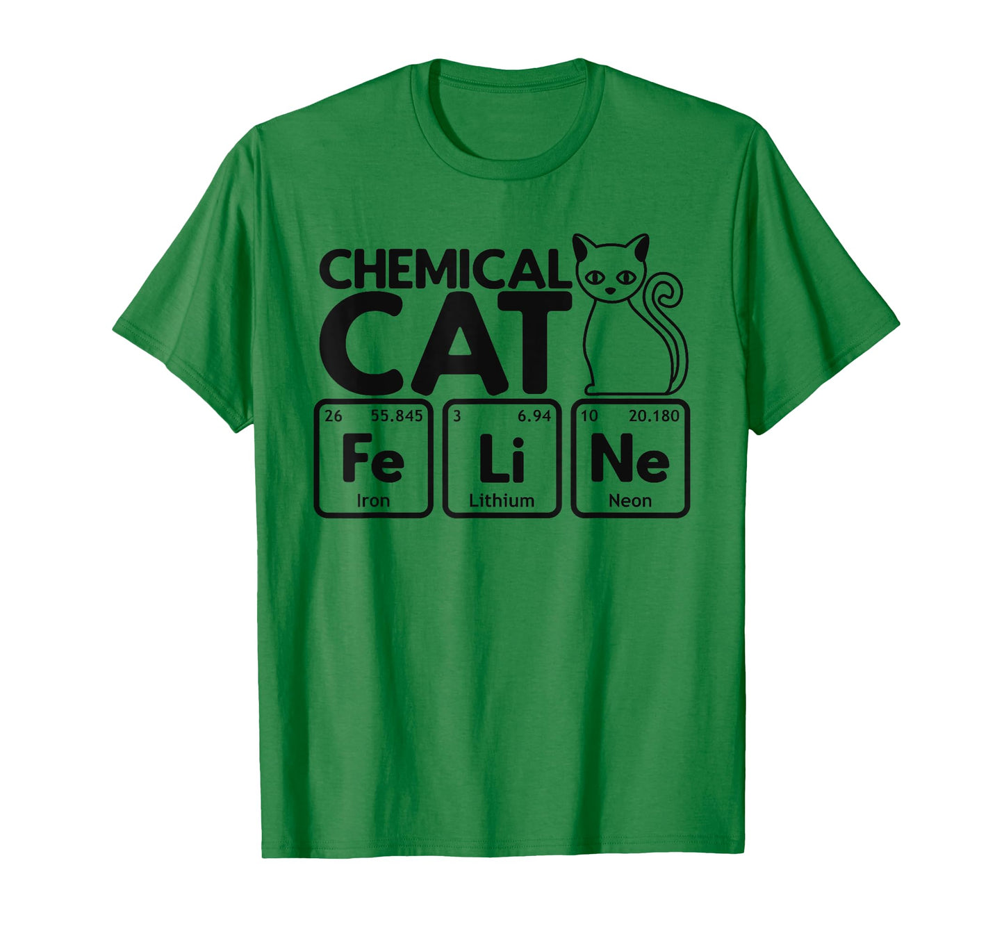 Chemical Cat Feline Chemistry Fun Periodic Table of Elements T-Shirt