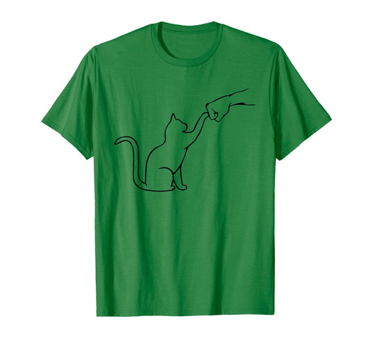 Cute Pet Tee I Love My Cat Best Friend Fist Bump Cat Lovers T-Shirt Small
