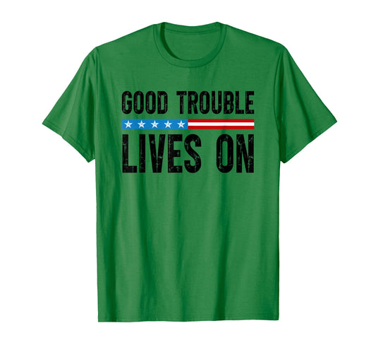 Good Necessary Trouble Lives On Rainbow USA Flag Resistance T-Shirt