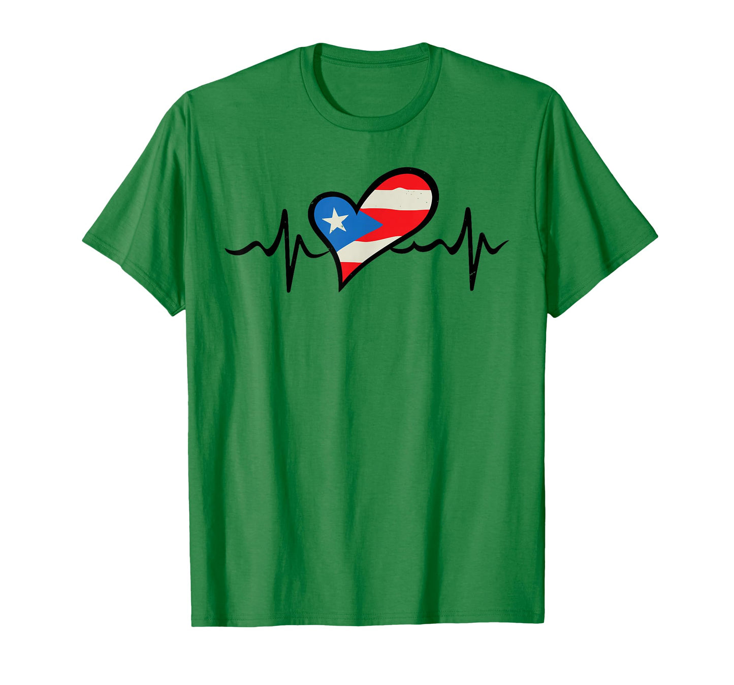 Puerto Rico Flag Heartbeat Puerto Rican Boricua Men Hispanic T-Shirt