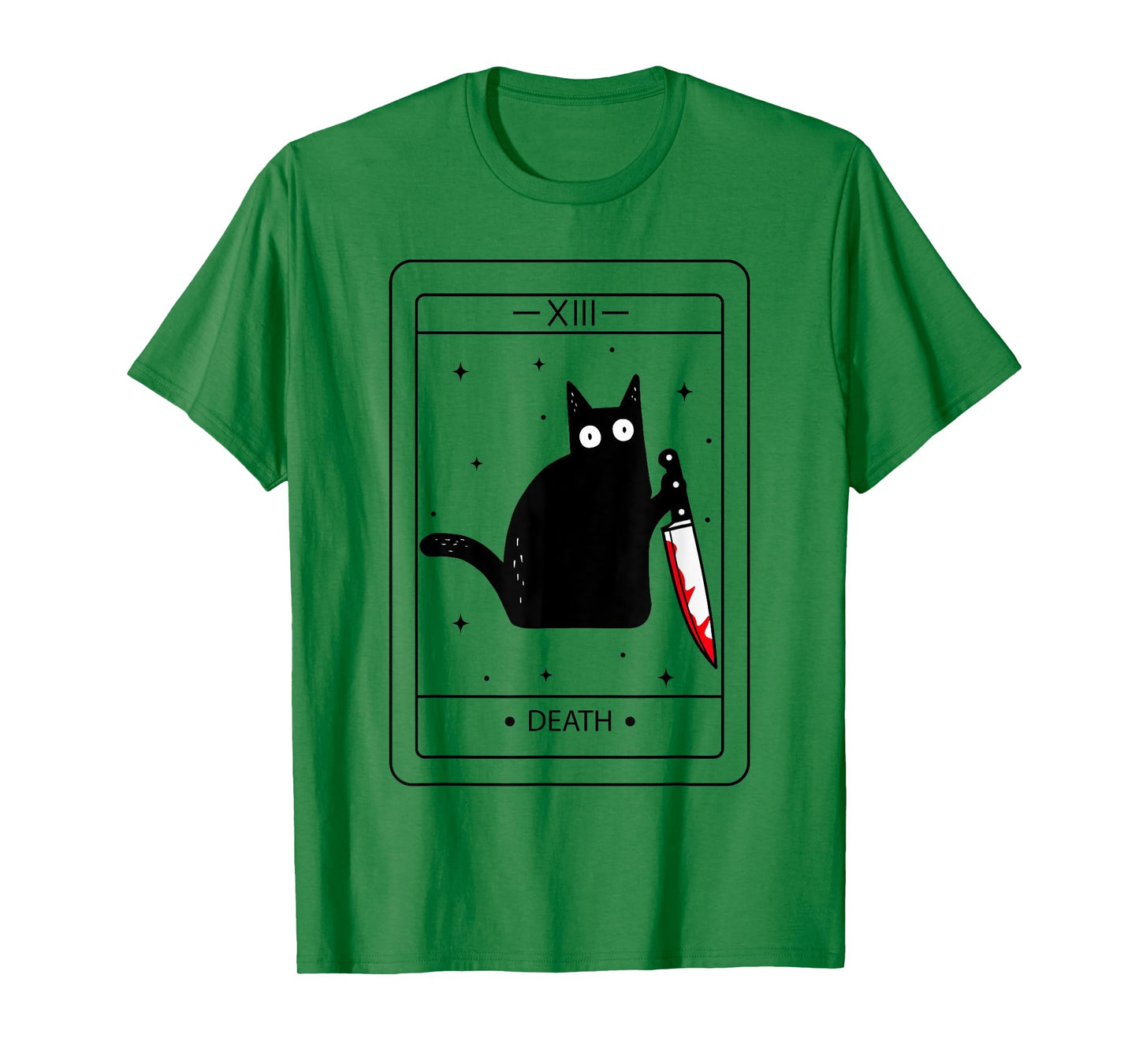 Black Cat Death Tarot Cat Lover Funny Halloween Womens Mens T-Shirt