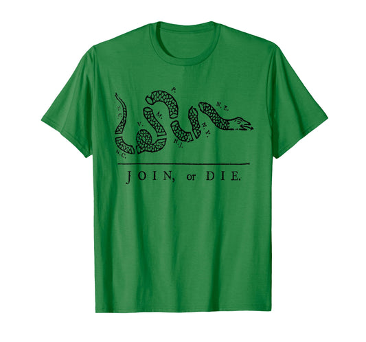 Join or Die tee with black snake T-Shirt
