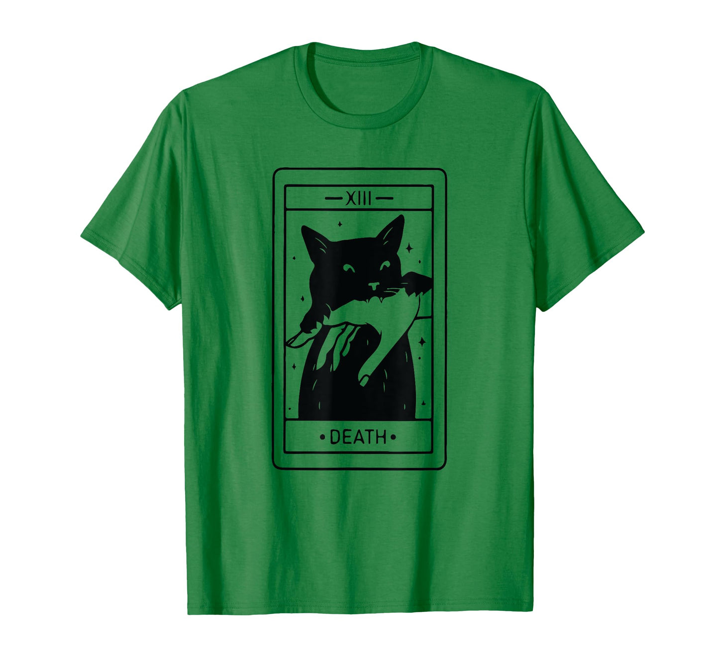 Black Cat Tarot Death Halloween Witchy Cat Lover Men Women T-Shirt