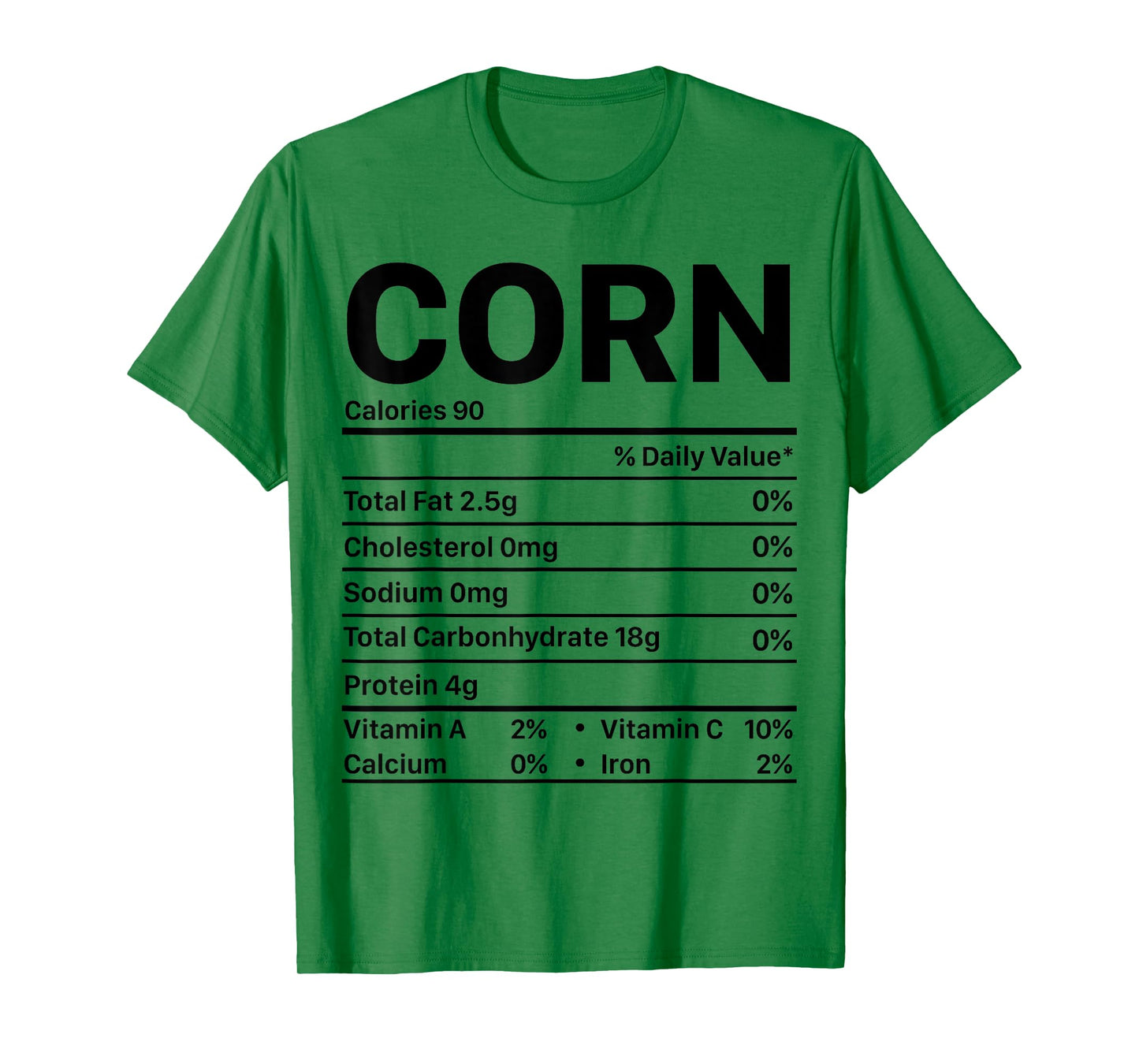 Corn Thanksgiving Nutrition Ingredients Nutritional Table T-Shirt
