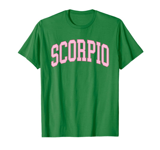 Scorpio Zodiac Horoscope Pink Retro Preppy Throwback Womens T-Shirt