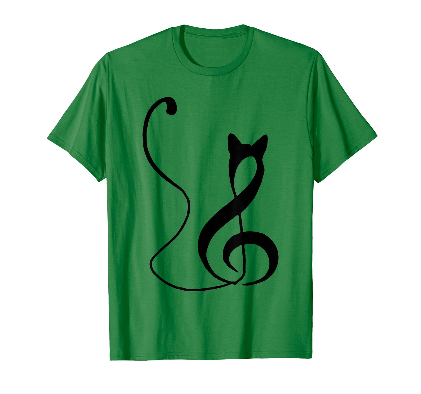 Music Note Inspired Cat Minimalist Music Lover Design T-Shirt