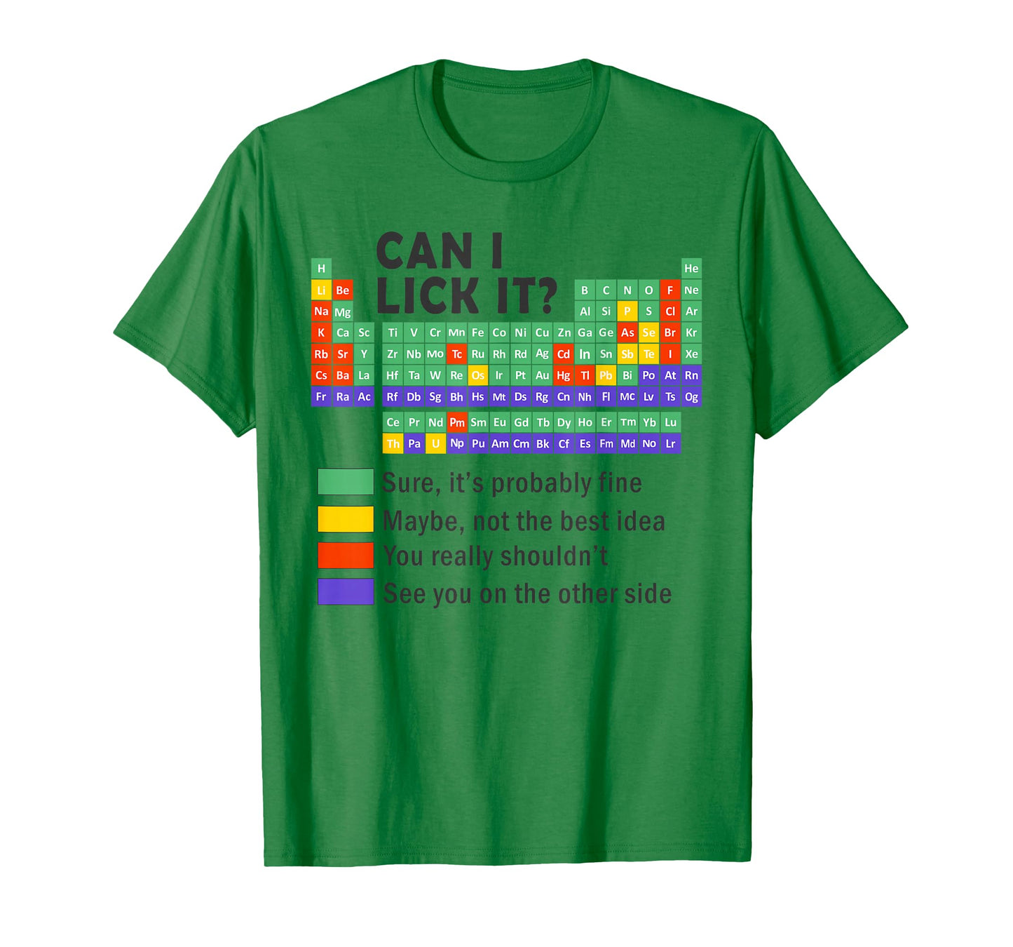 Can i lick it periodic table science graphic boys kids Funny T-Shirt