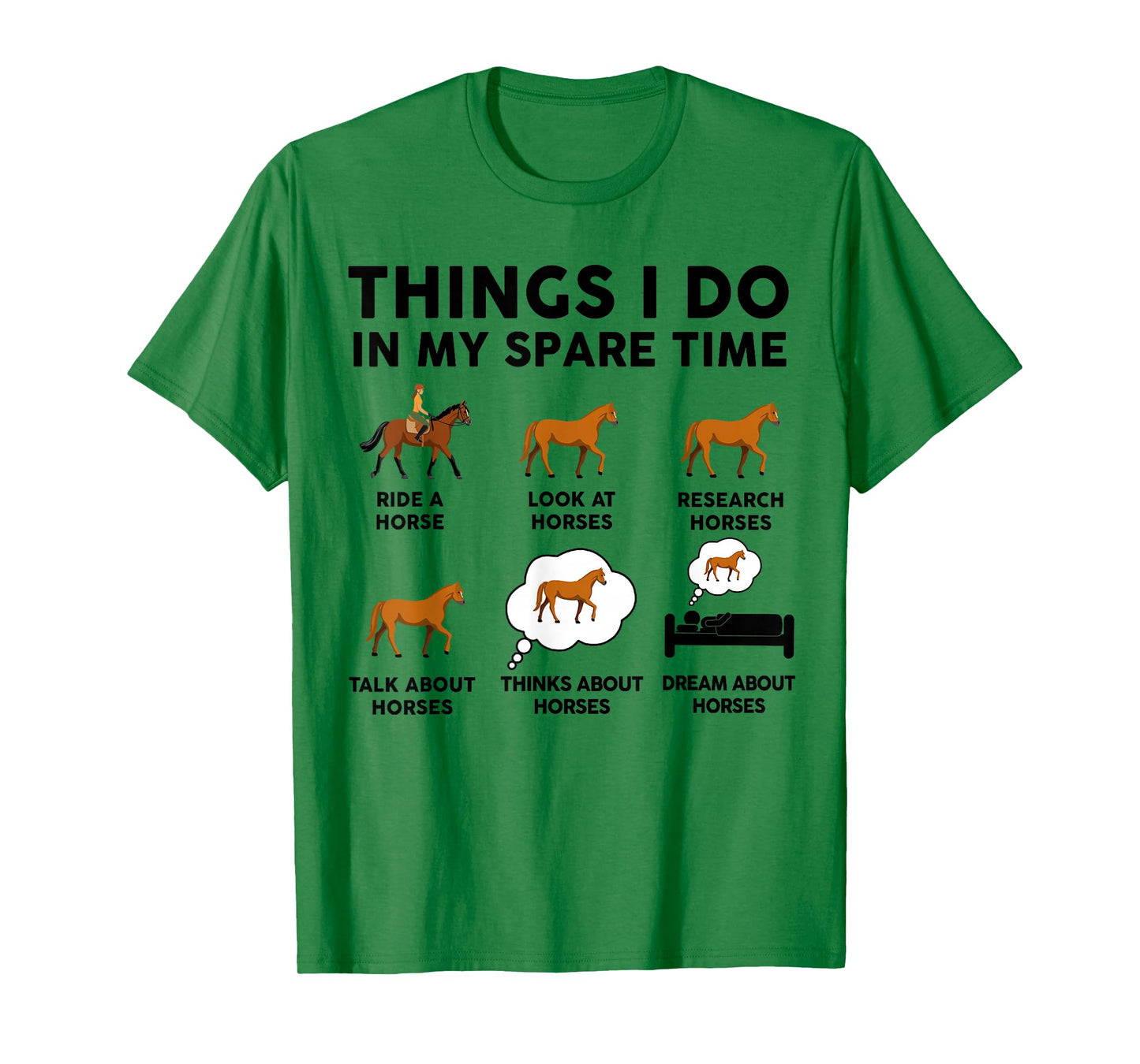 Horse-Shirt Women Girl Things I Do in My Spare Time Funny T-Shirt