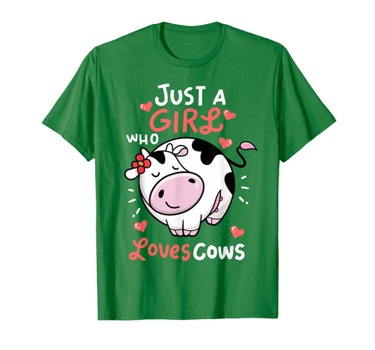 Cow-Shirt Just A Girl Who Loves Cows Print Kids Toddler Farm T-Shirt