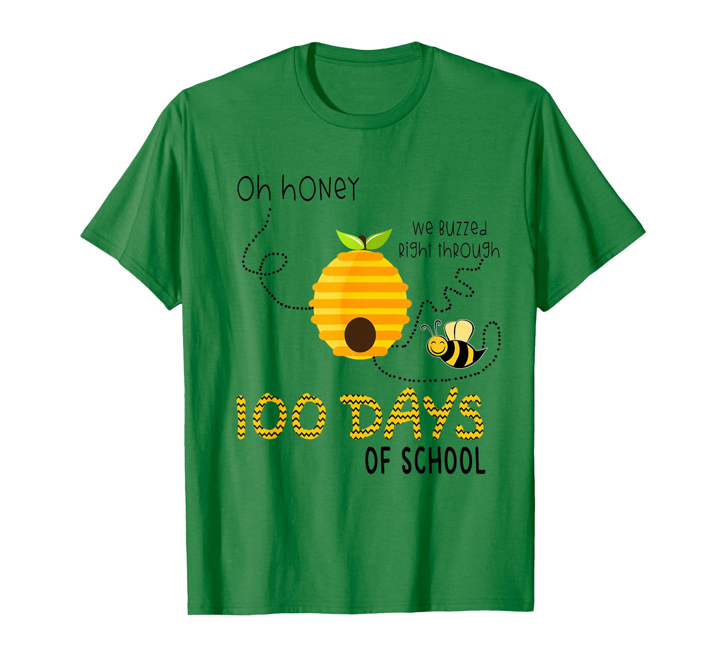100th Day Of School Teacher Shirt Bee Hive Funny Sayings Men Women T-Shirt