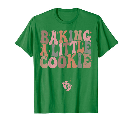 Baking a Little Cookie Christmas Pregnancy Announcement T-Shirt