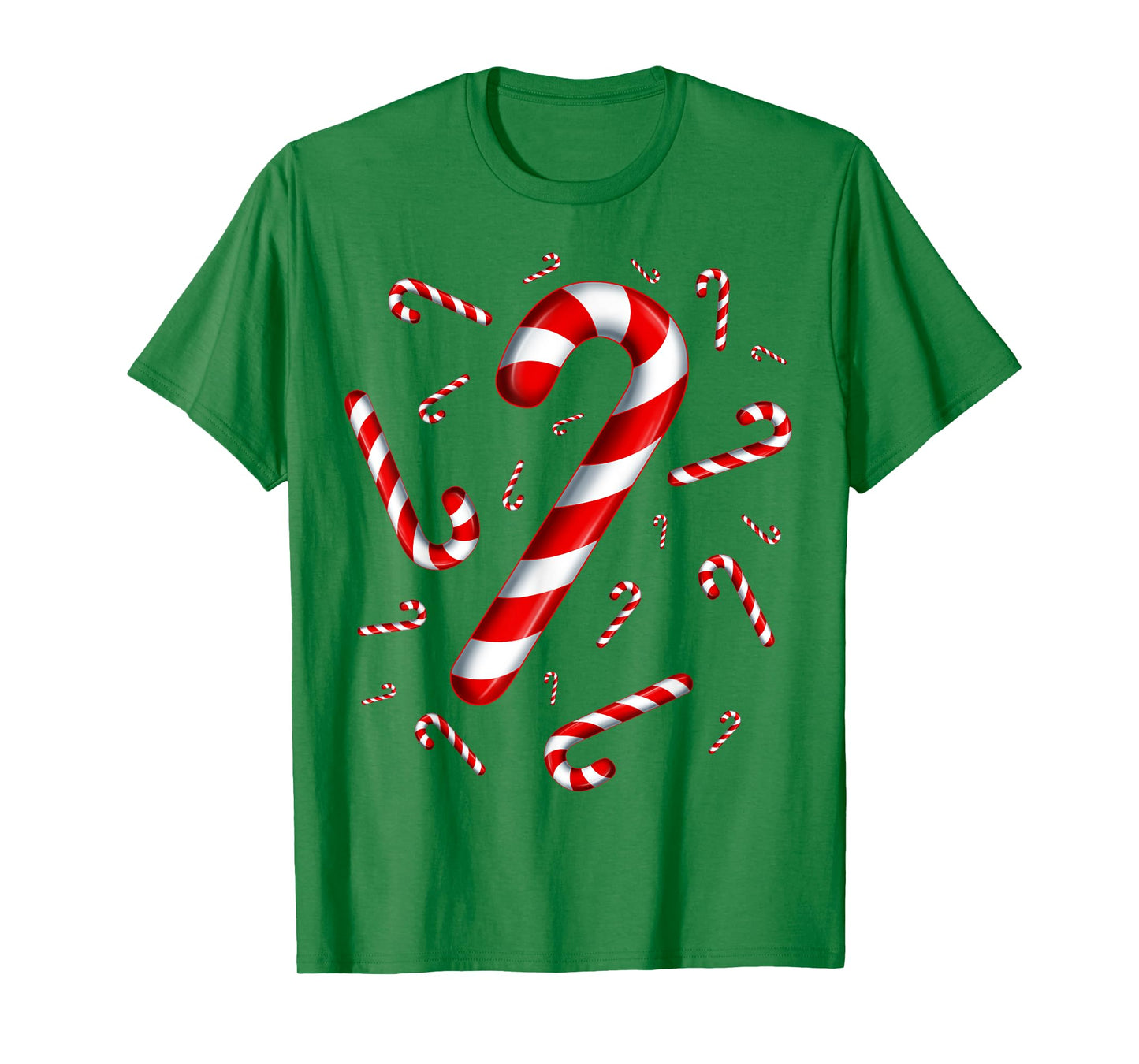 Christmas Flying Candy Cane Lover Taster Red and White Woman T-Shirt
