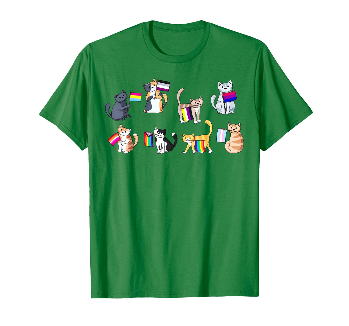 Pride Flags Cat LGBT Pride Rainbow Trans Ace Pan Bi Lesbian T-Shirt