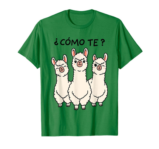 Como Te Llamas Shirt Funny Llama Spanish Teacher Joke Men Women Kids T-Shirt