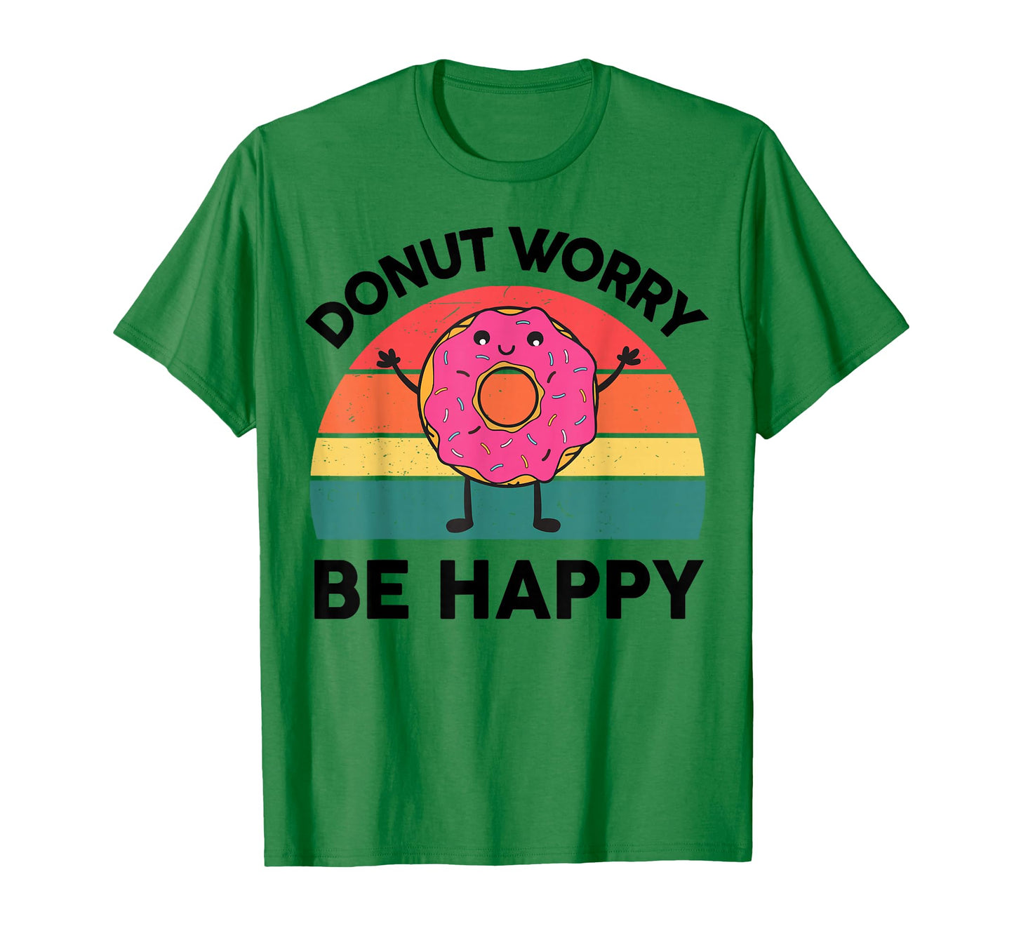 Funny Donut Worry Be Happy Shirt Kids Toddler Boy Girl Retro T-Shirt